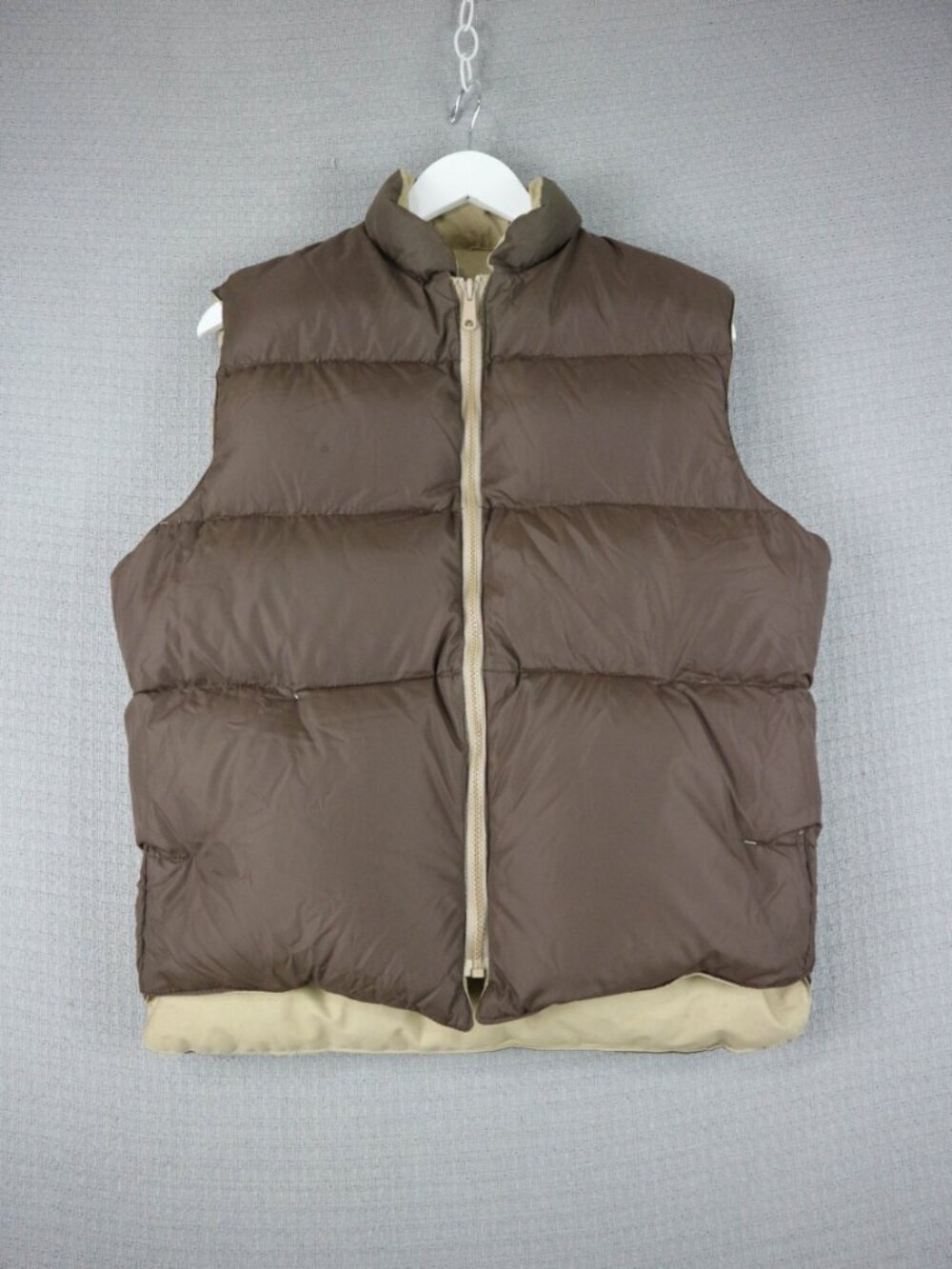 1980s Reversible Beige / Brown Hunting Vest Mens Medium - Picture 2 of 12